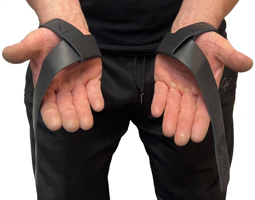 Adjustable Leather Lifting Straps - Black - TN - Image 4