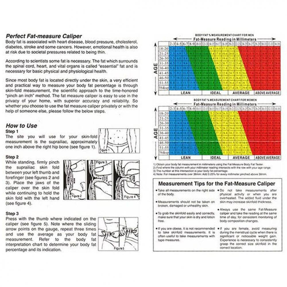 Fat Caliper, Fat Measurement, White - C.P. Sports - Image 3